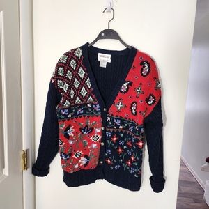 Vintage 90s Talbots Kintted by hand 100% Cotton cardigan. EUC. Brand: Talbots